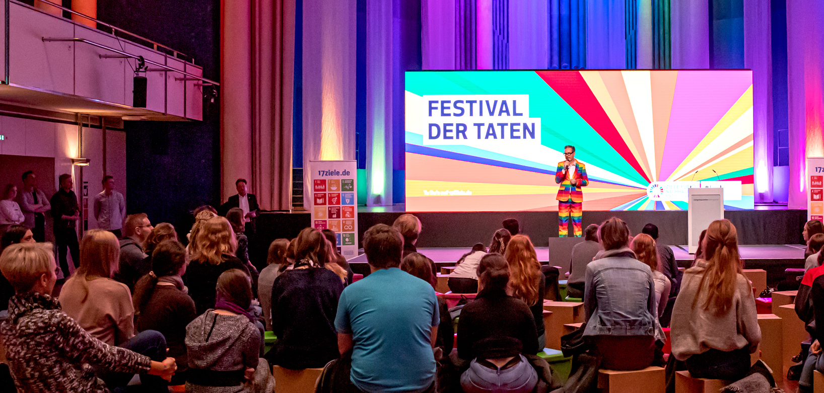 Beim Festival der Taten in Mannheim dreht sich alles um die 17 Ziele für nachhaltige Entwicklung. © Engagement Global/Lys Y. Seng