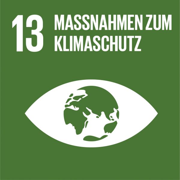 Icongrafik für das Nachhaltigskeitsziel Nummer 13 - Maßnahmen zum Klimaschutz
