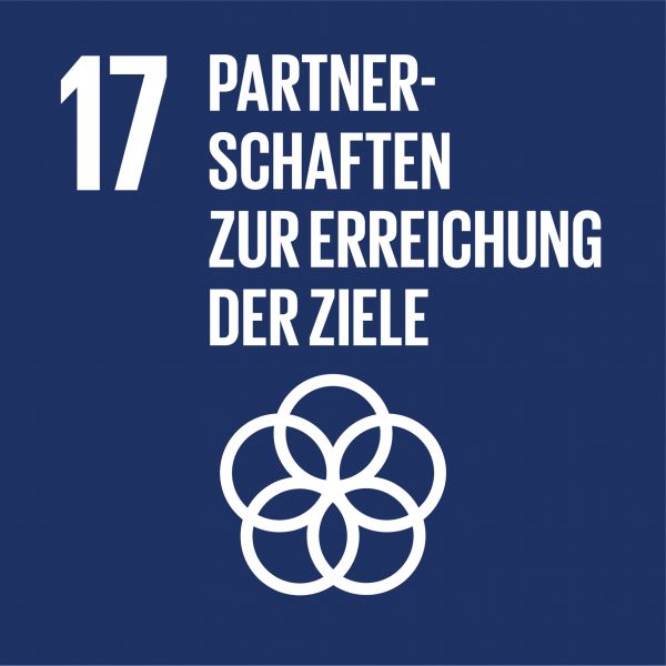 Icongrafik für das Nachhaltigskeitsziel Nummer 17 - Partnerschaften zur Erreichung der Ziele